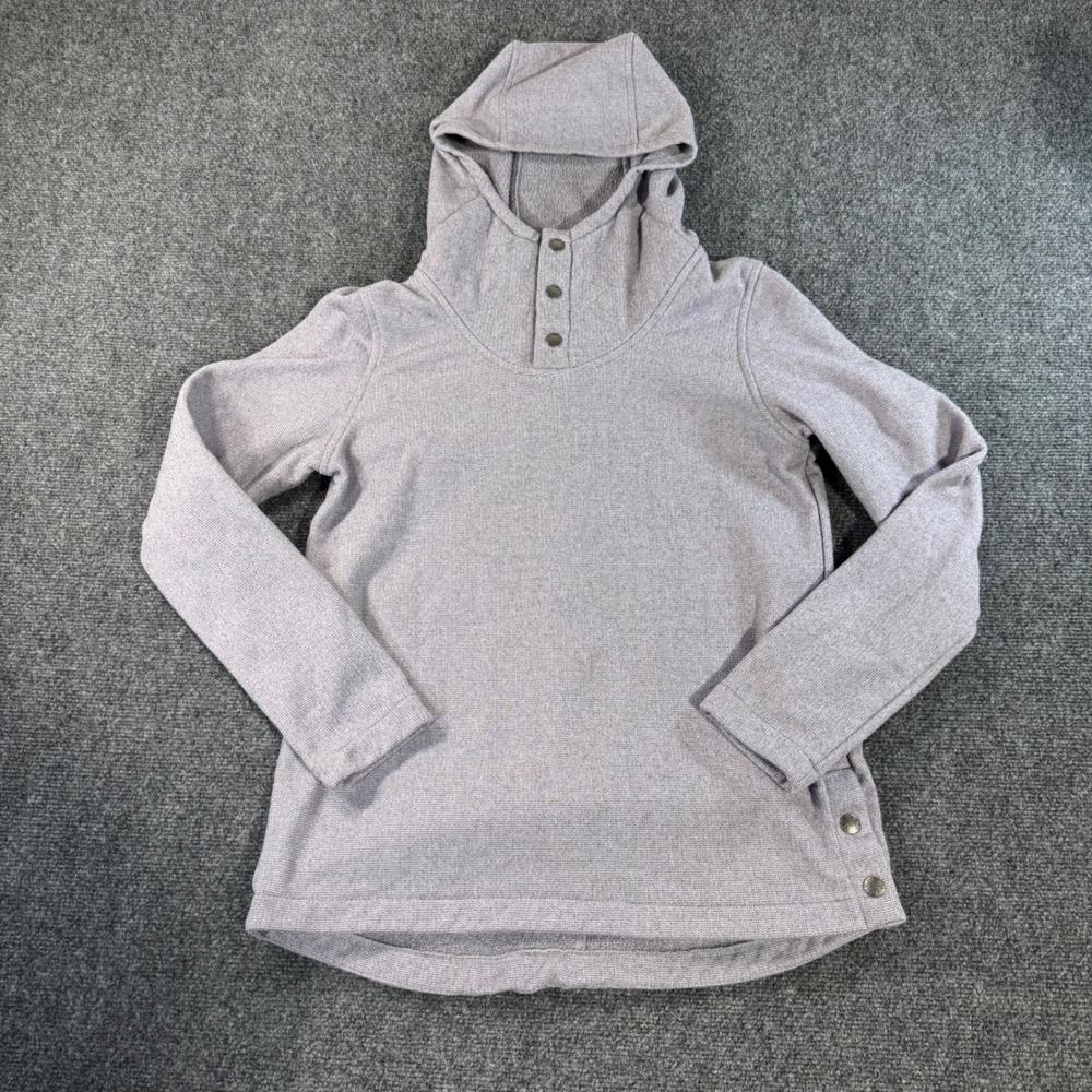 The North Face Womens Small Lavender Textured Fleece Snap Neck‎ Pullover Hoodie